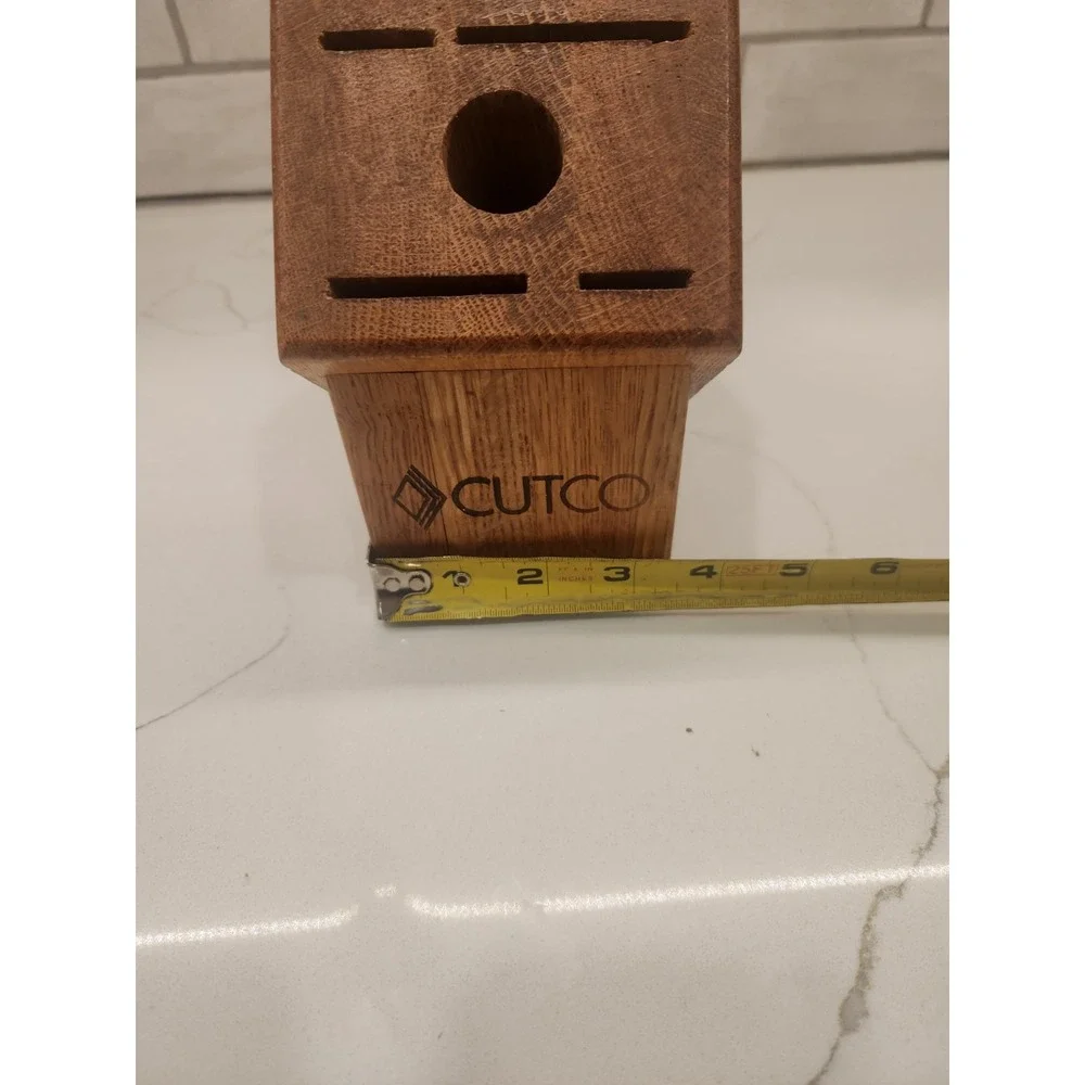 Cutco 5 Slot‎ Knife Block Wood Oak - Made in the USA Used. Block Only